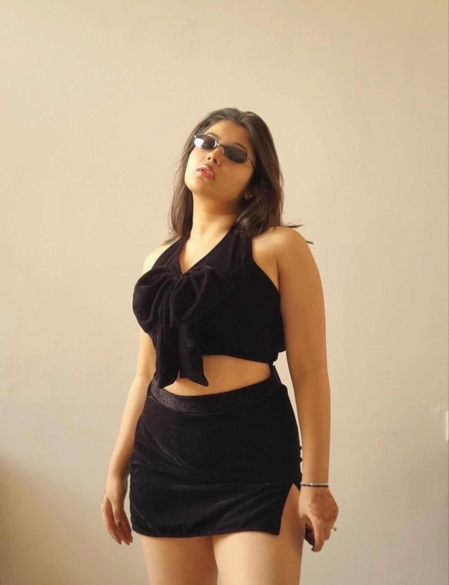 BOW MINI SKIRT TOP SET