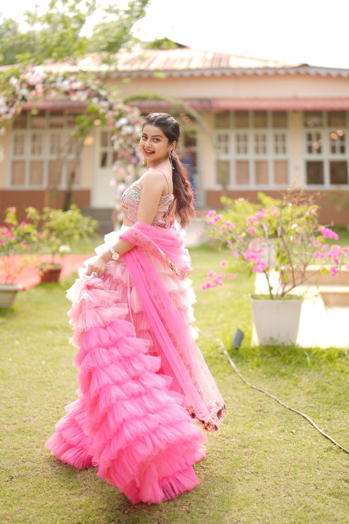 Pink mermaid Lehenga