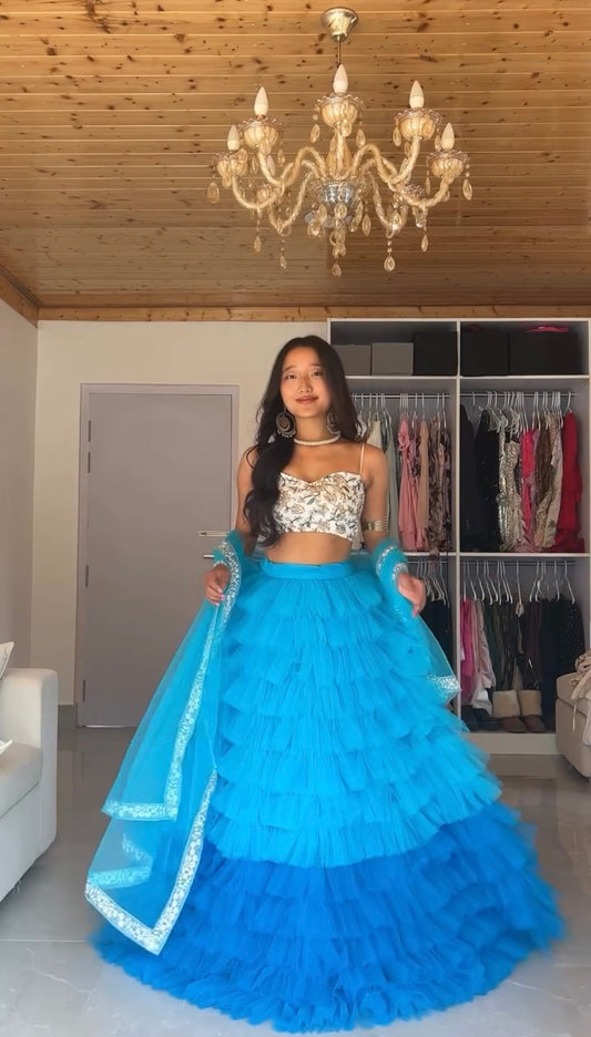 Blue mermaid Lehenga