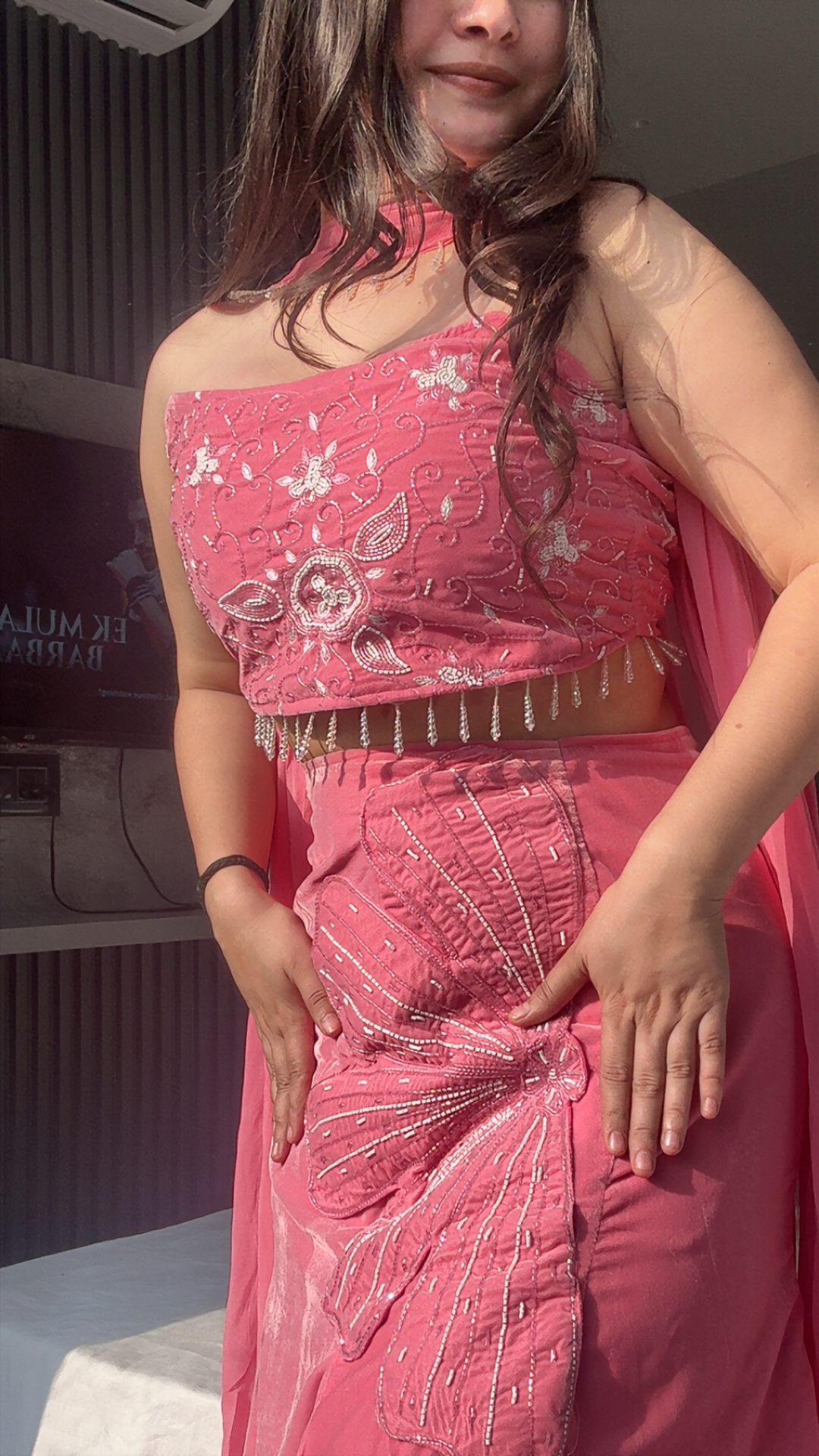 PINK BLUSH FISHTAIL LEHENGA