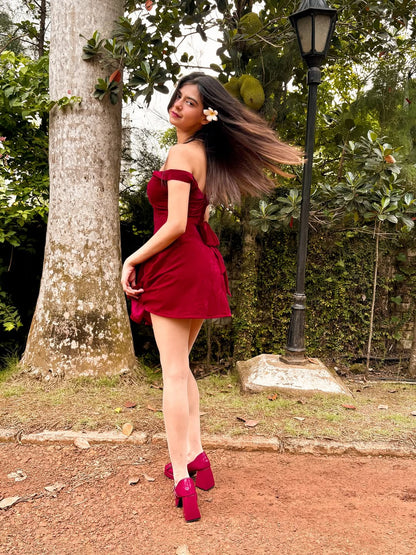 MAROON MUSE DRESS