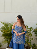 BLUE EMBROIDERED SUIT SET