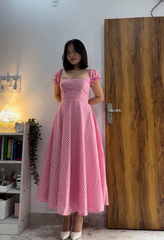 Pink gingham dress