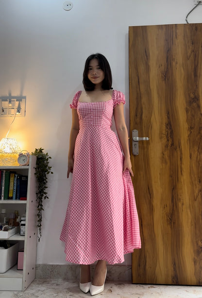 Pink gingham dress