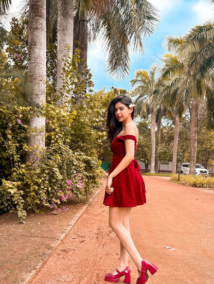 MAROON MUSE DRESS
