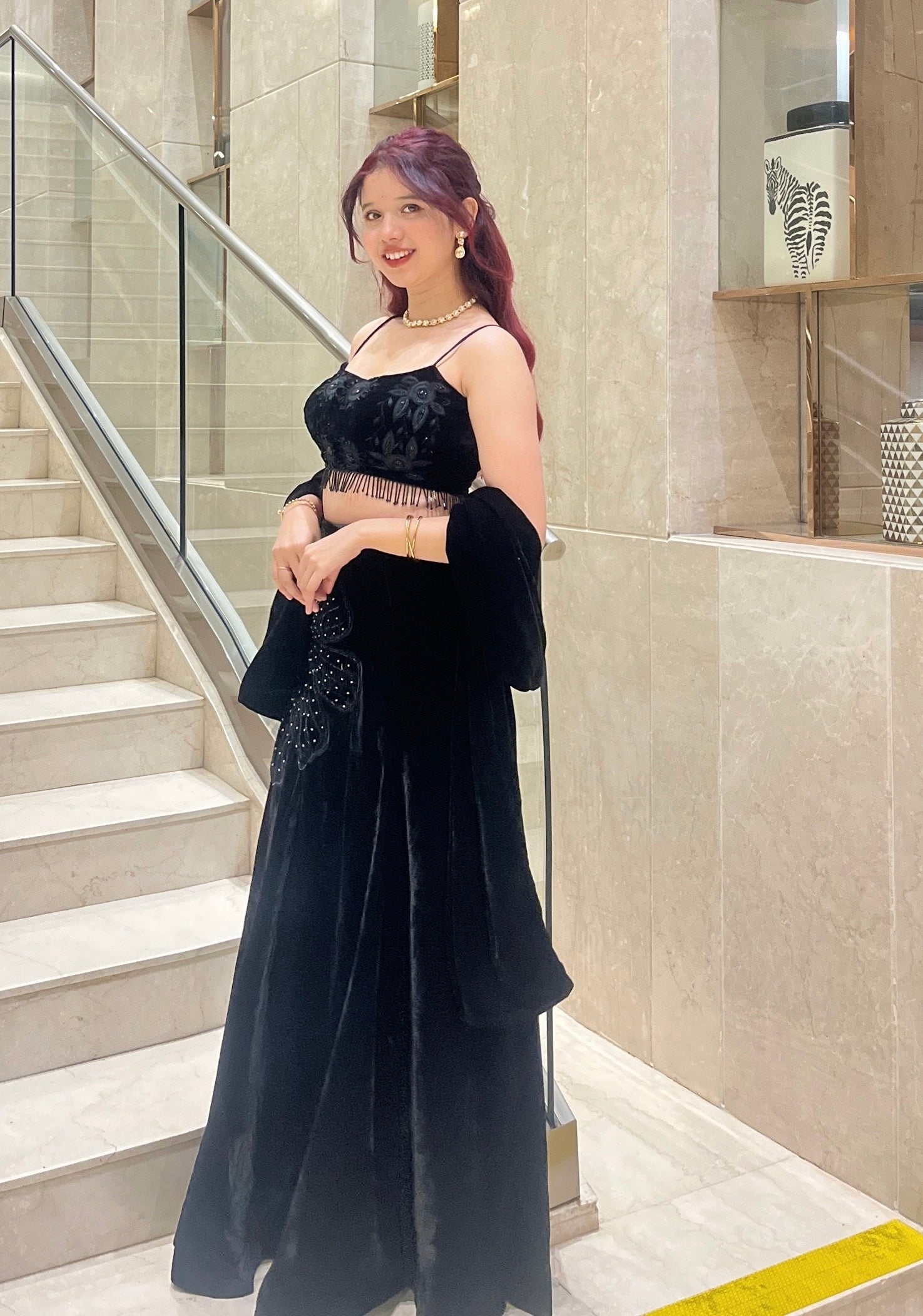 BLACK MUSE FISHTAIL LEHENGA