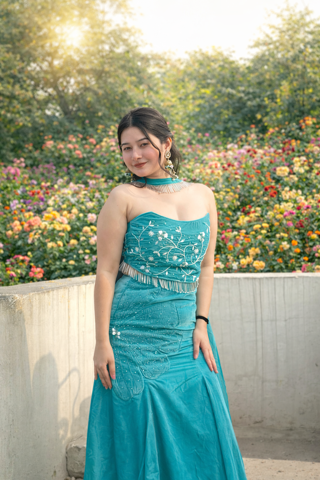 GREEN EMARALD FISHTAIL LEHENGA