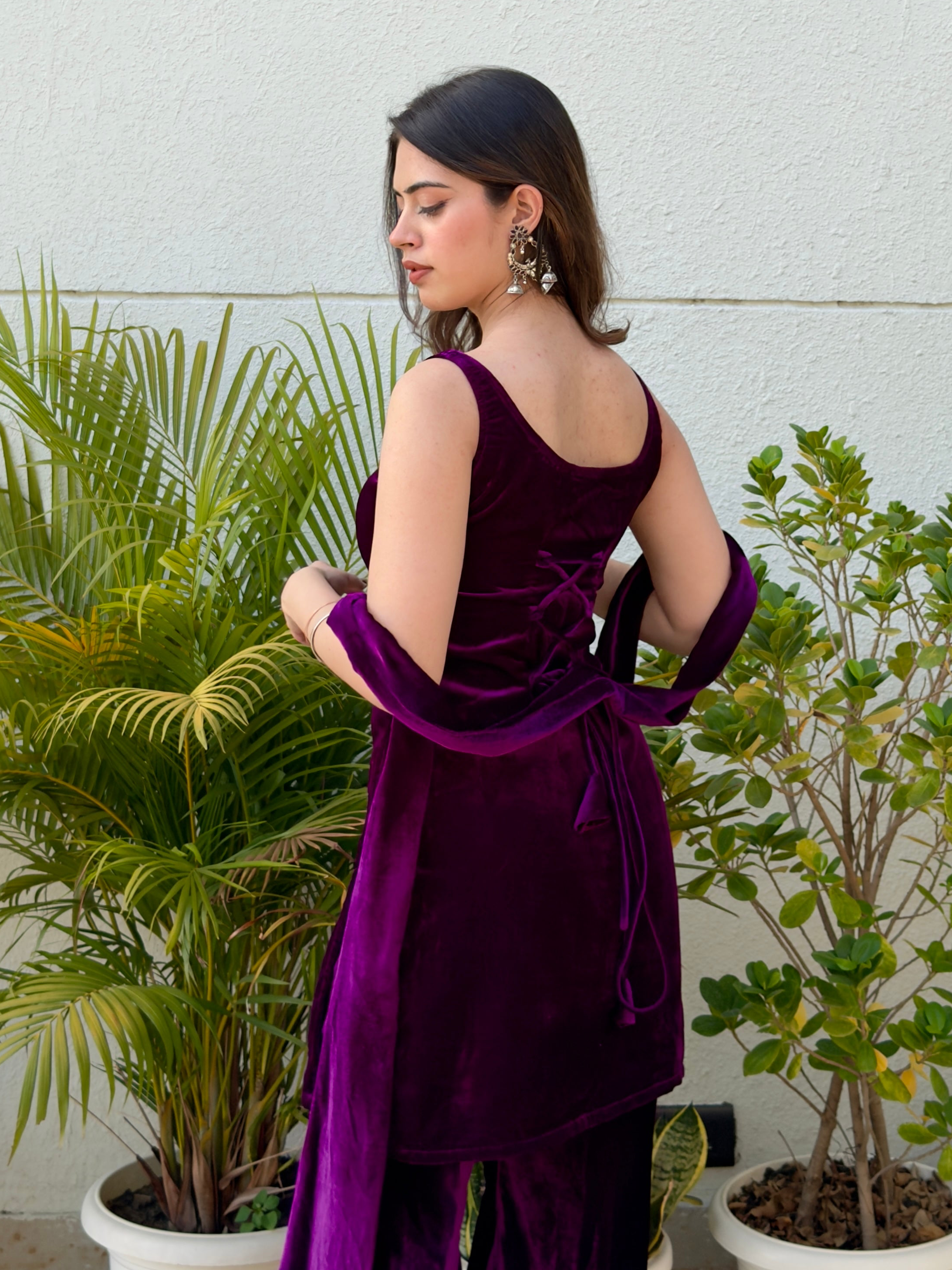 HANIA AMIR INSPIRED PURPLE BELL BOTTOM SUIT SET