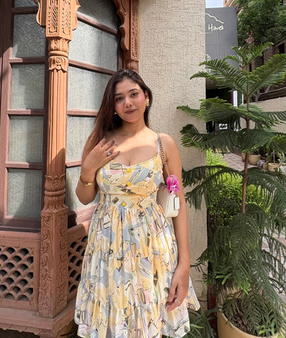 Yellow floral dress