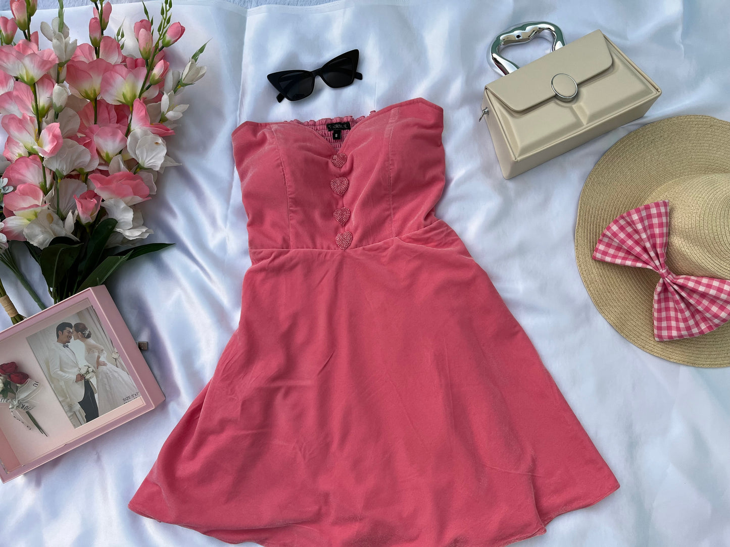 BLUSH PINK HEARTS DRESS