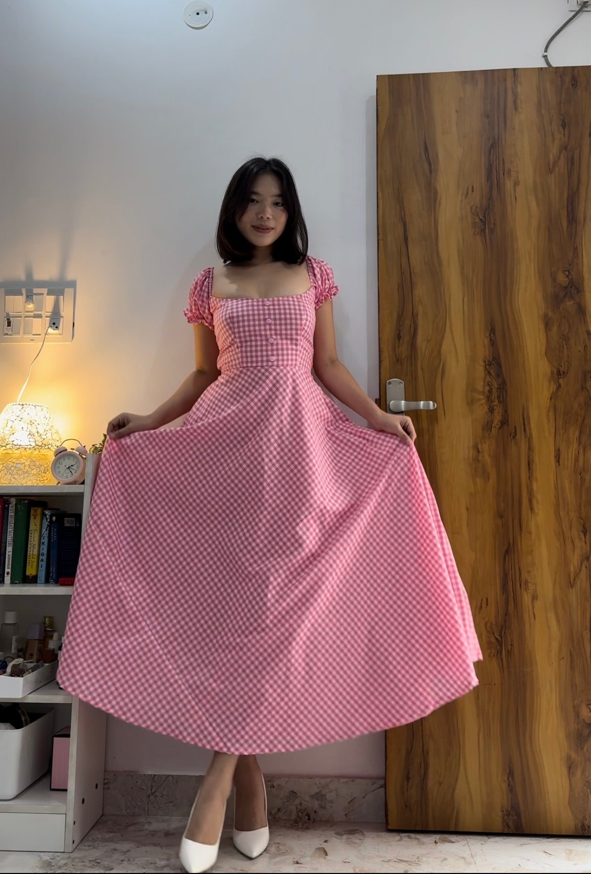 Pink gingham dress