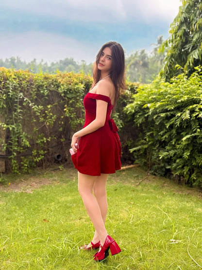 MAROON MUSE DRESS