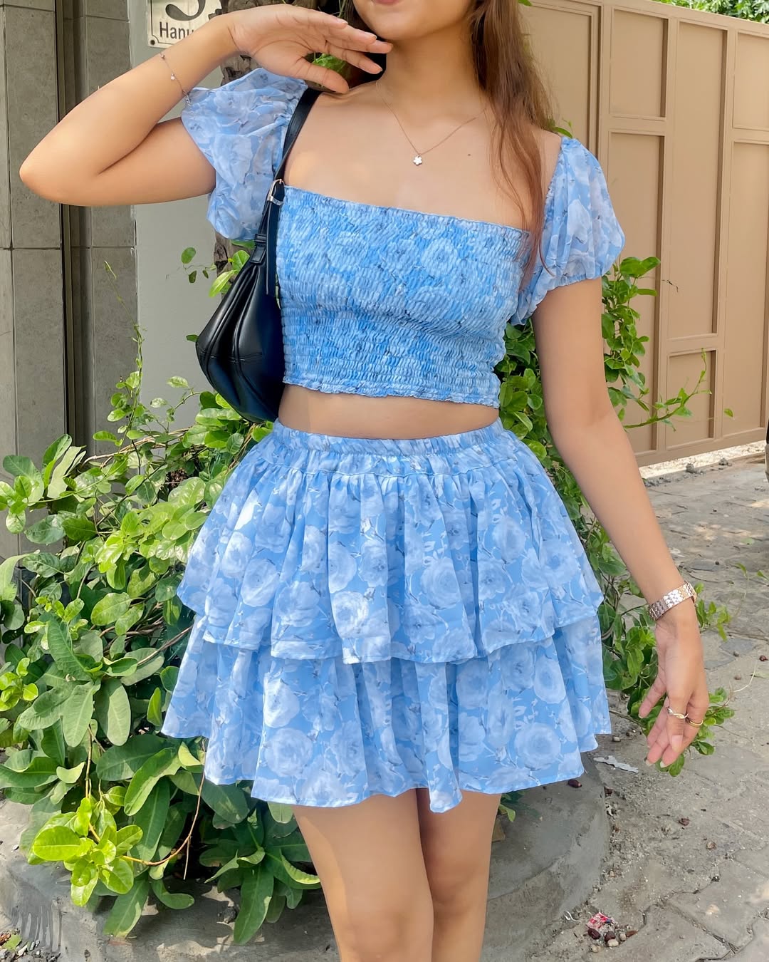 Aqua Affair Blue Skirt Top Set