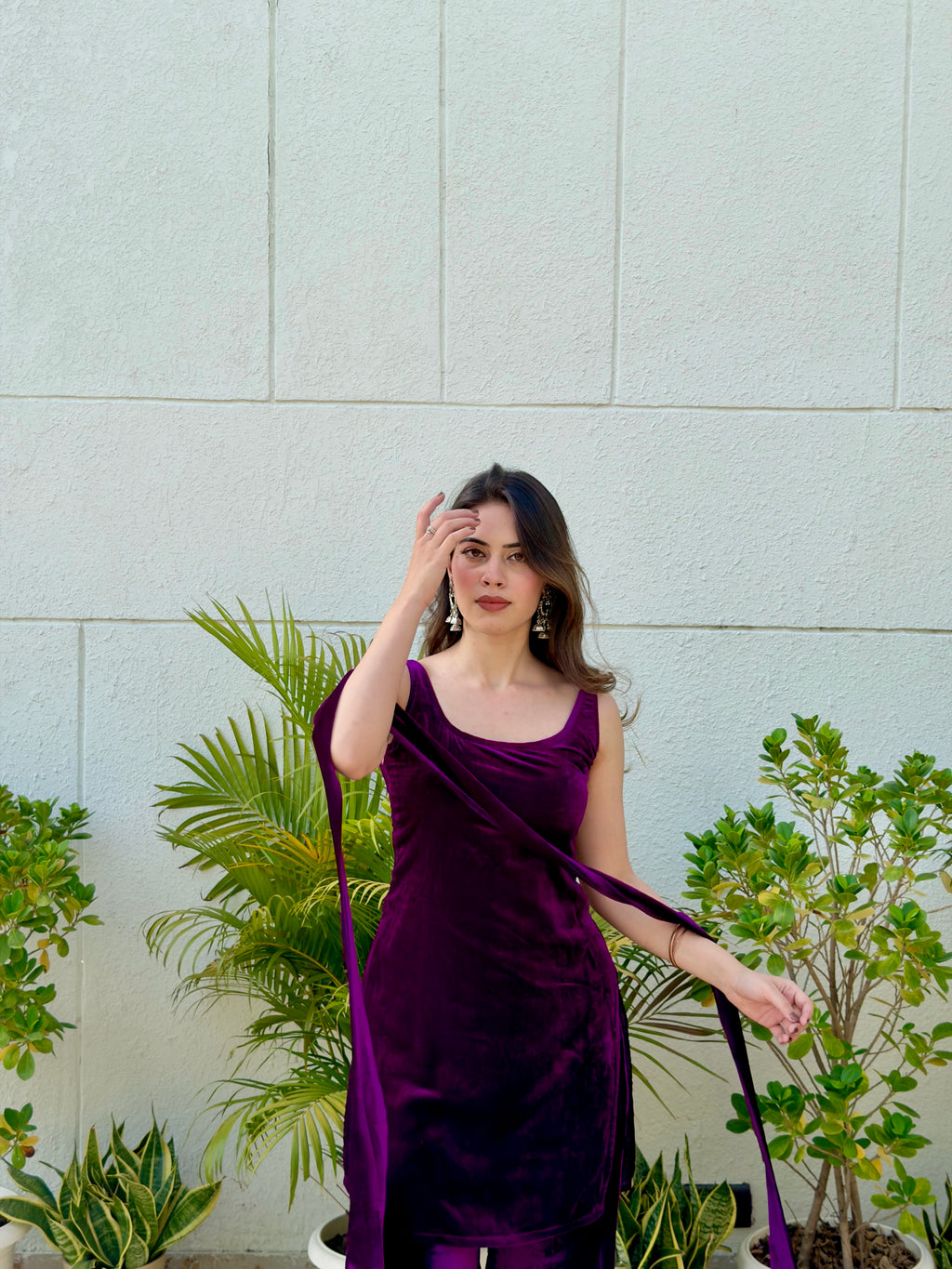 HANIA AMIR INSPIRED PURPLE BELL BOTTOM SUIT SET