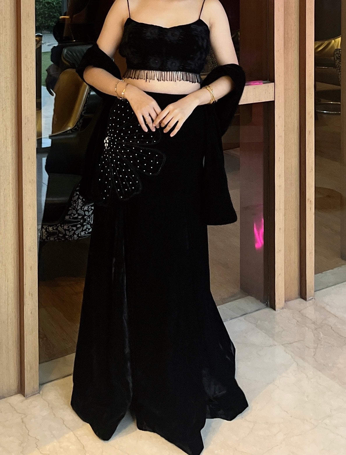 BLACK MUSE FISHTAIL LEHENGA