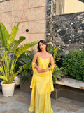 YELLOW PEARL SATIN SET