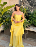 YELLOW PEARL SATIN SET
