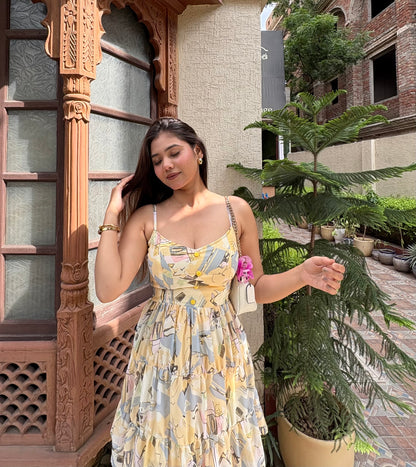 Yellow floral dress