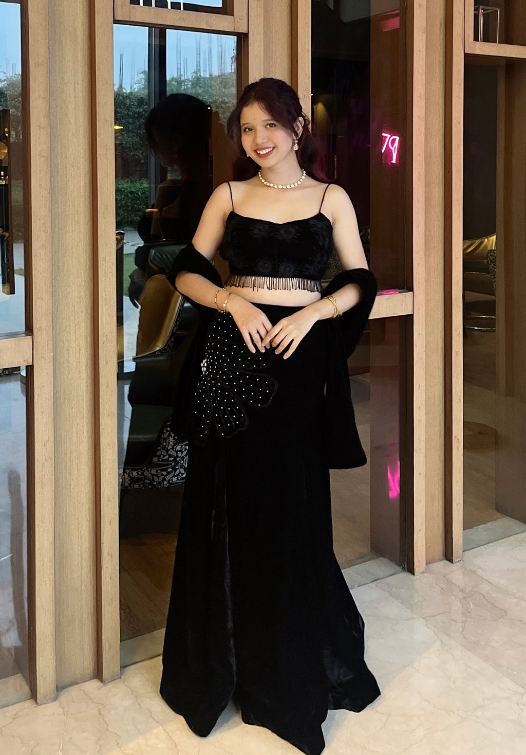 BLACK MUSE FISHTAIL LEHENGA