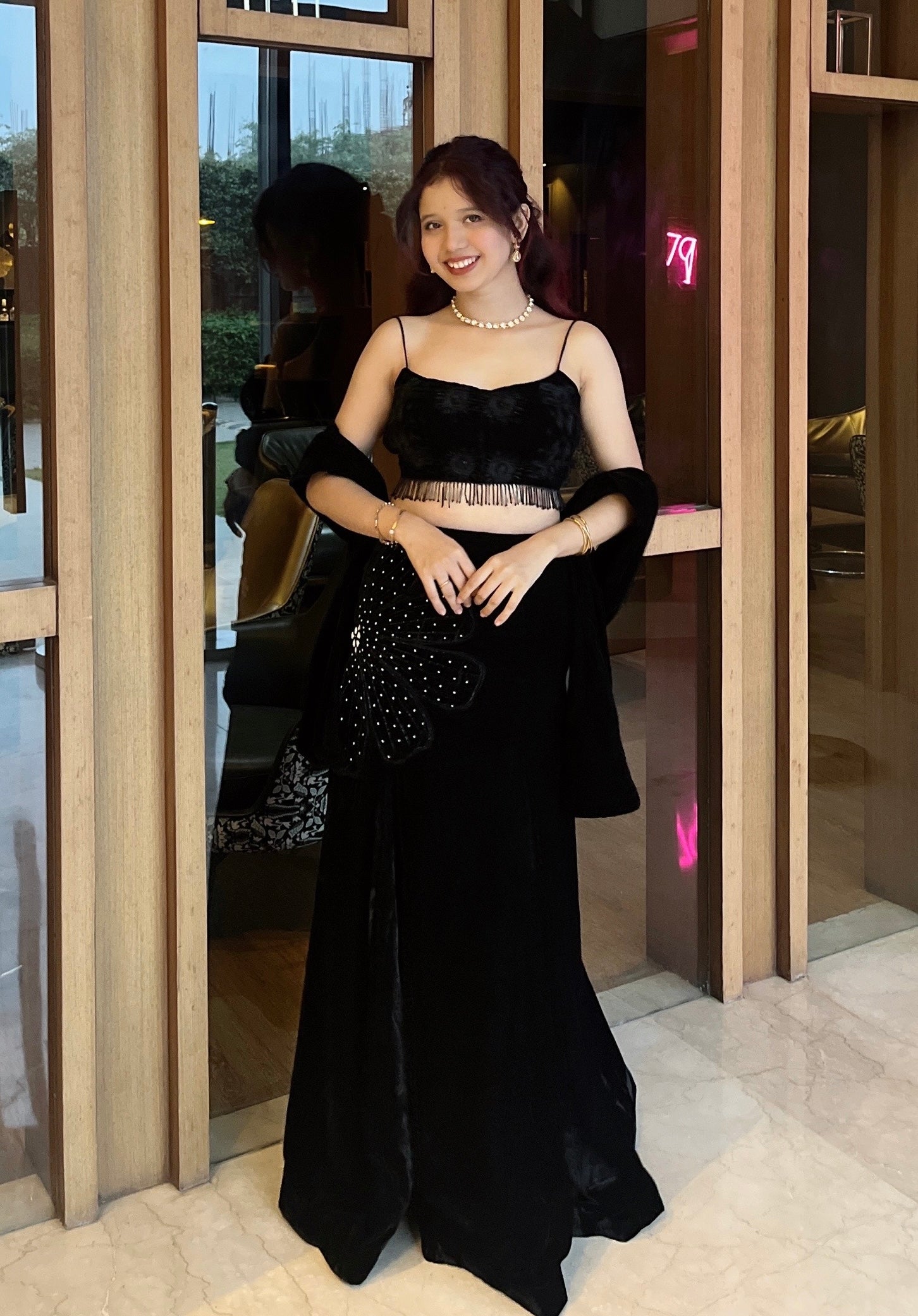 BLACK MUSE FISHTAIL LEHENGA