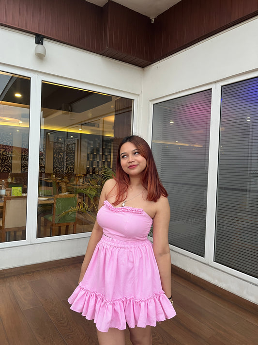 Pink checkered co ord set