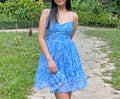 Blue floral dress