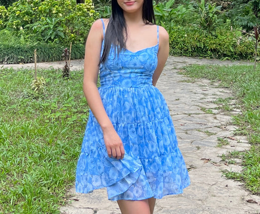 Blue floral dress