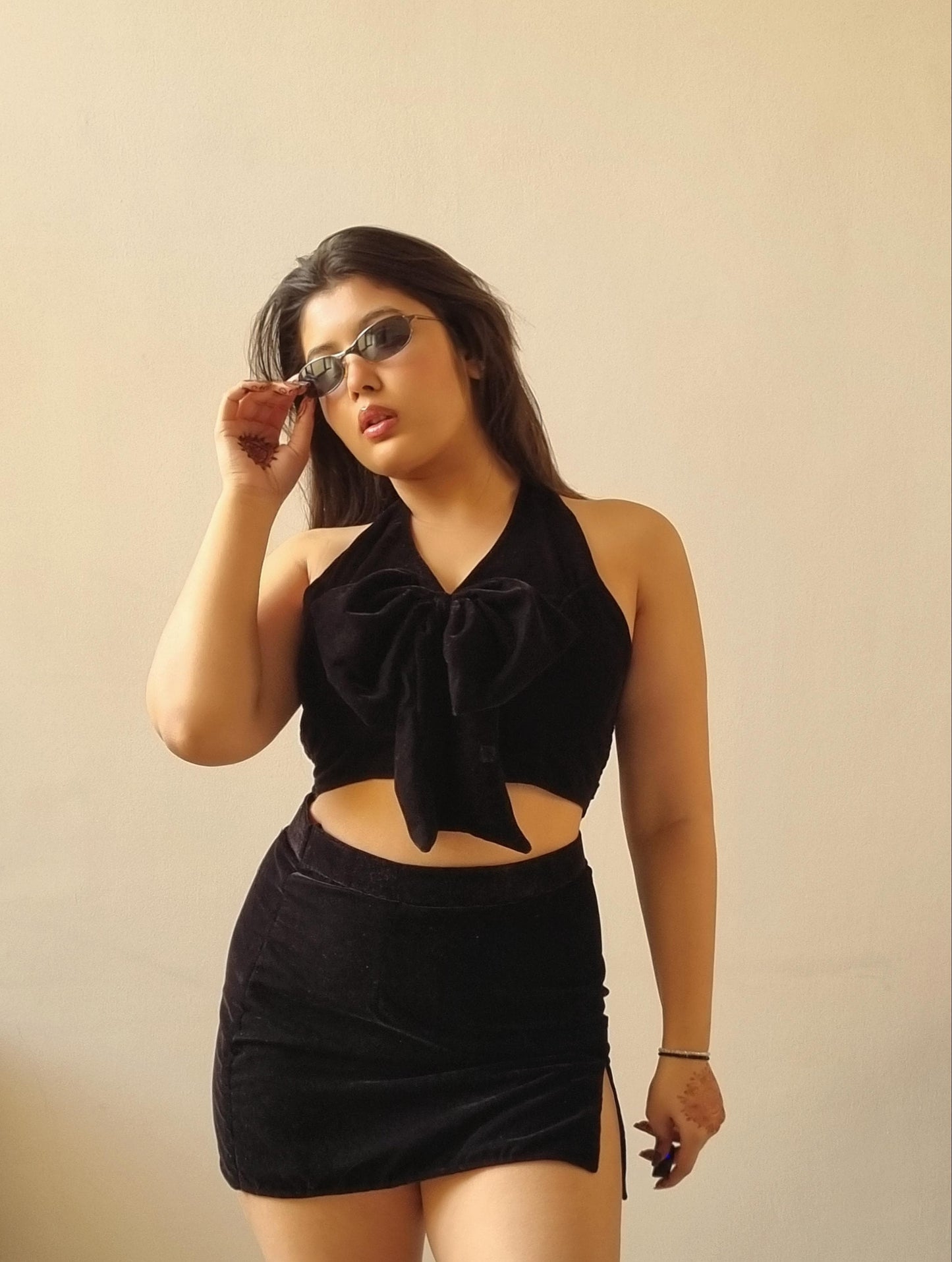 BOW MINI SKIRT TOP SET