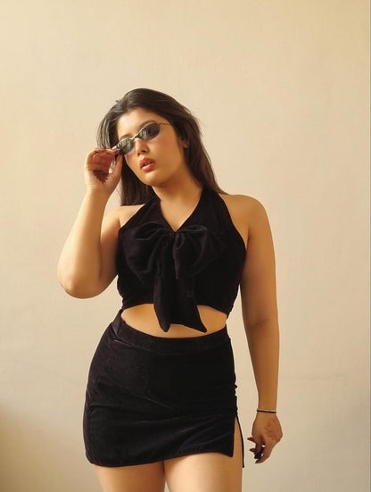BOW MINI SKIRT TOP SET