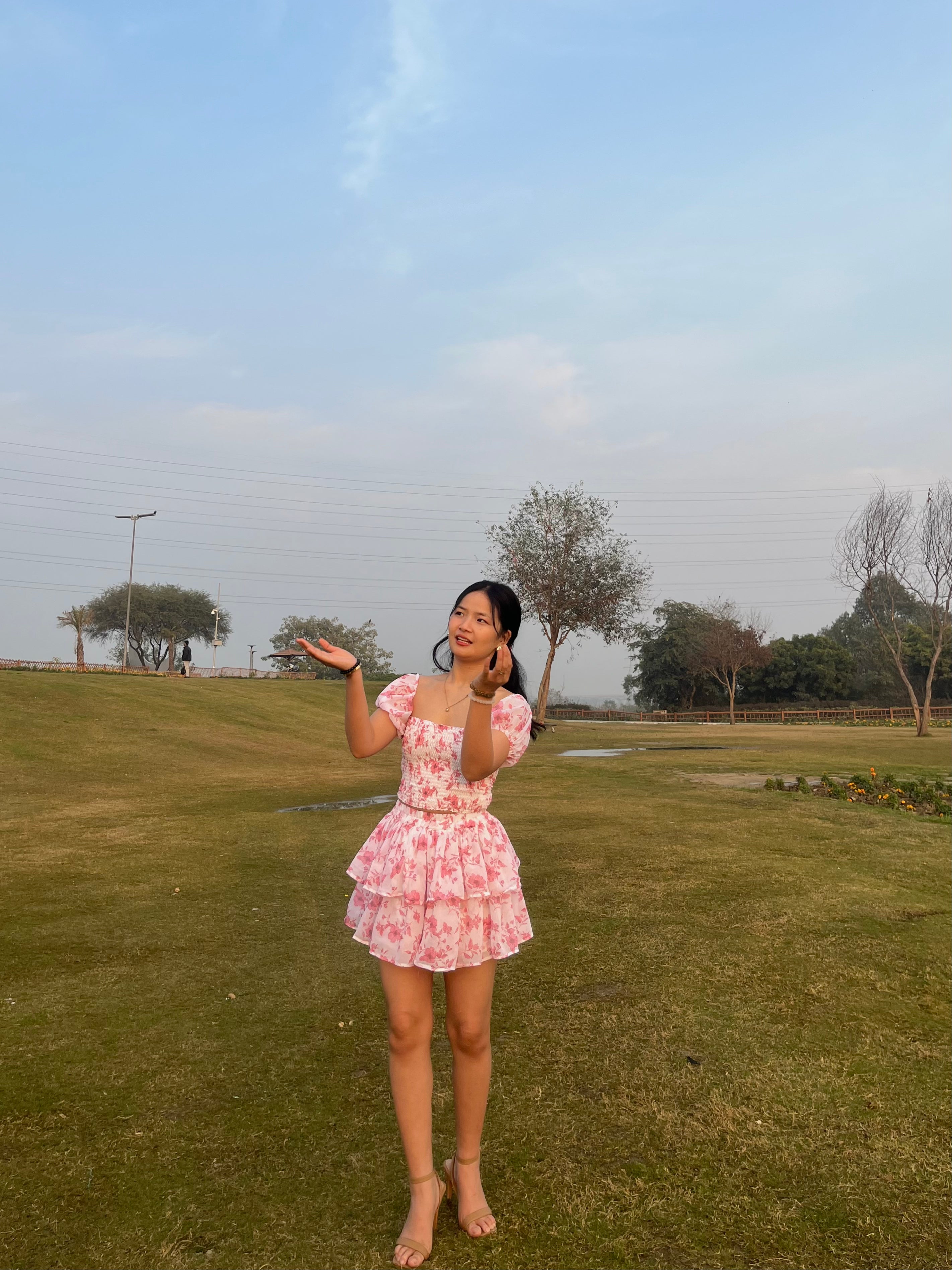 Flower Couture Pink Skirt Top Set