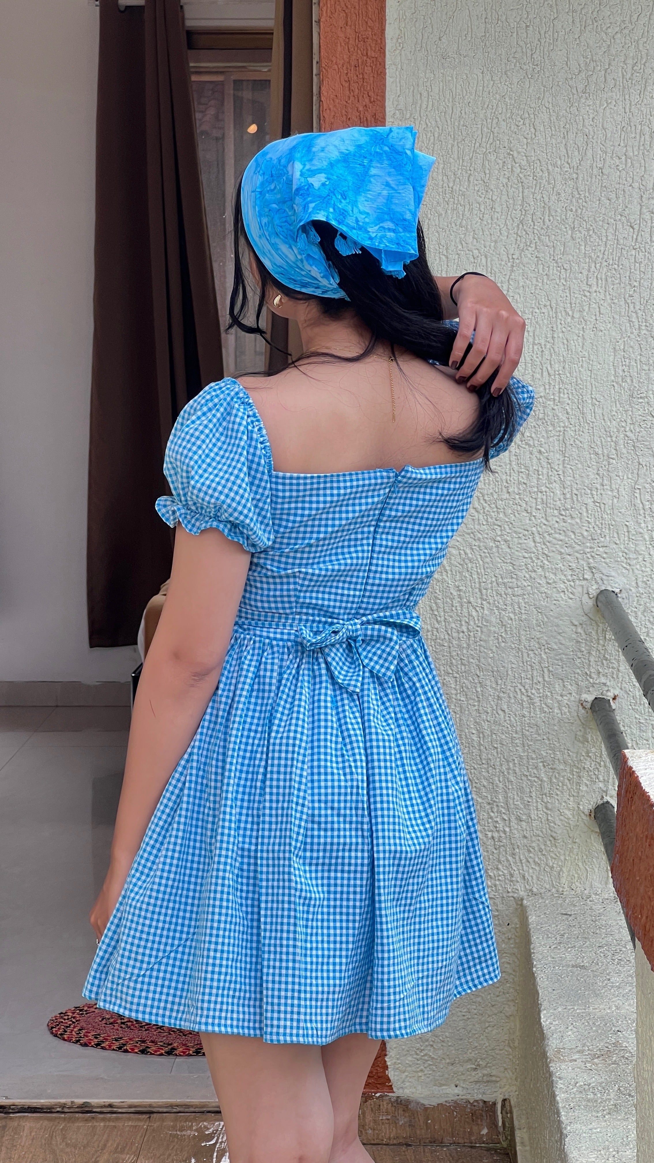 organic zoo Blue Gingham Bella Dress Organic Zoo Pottery Blue