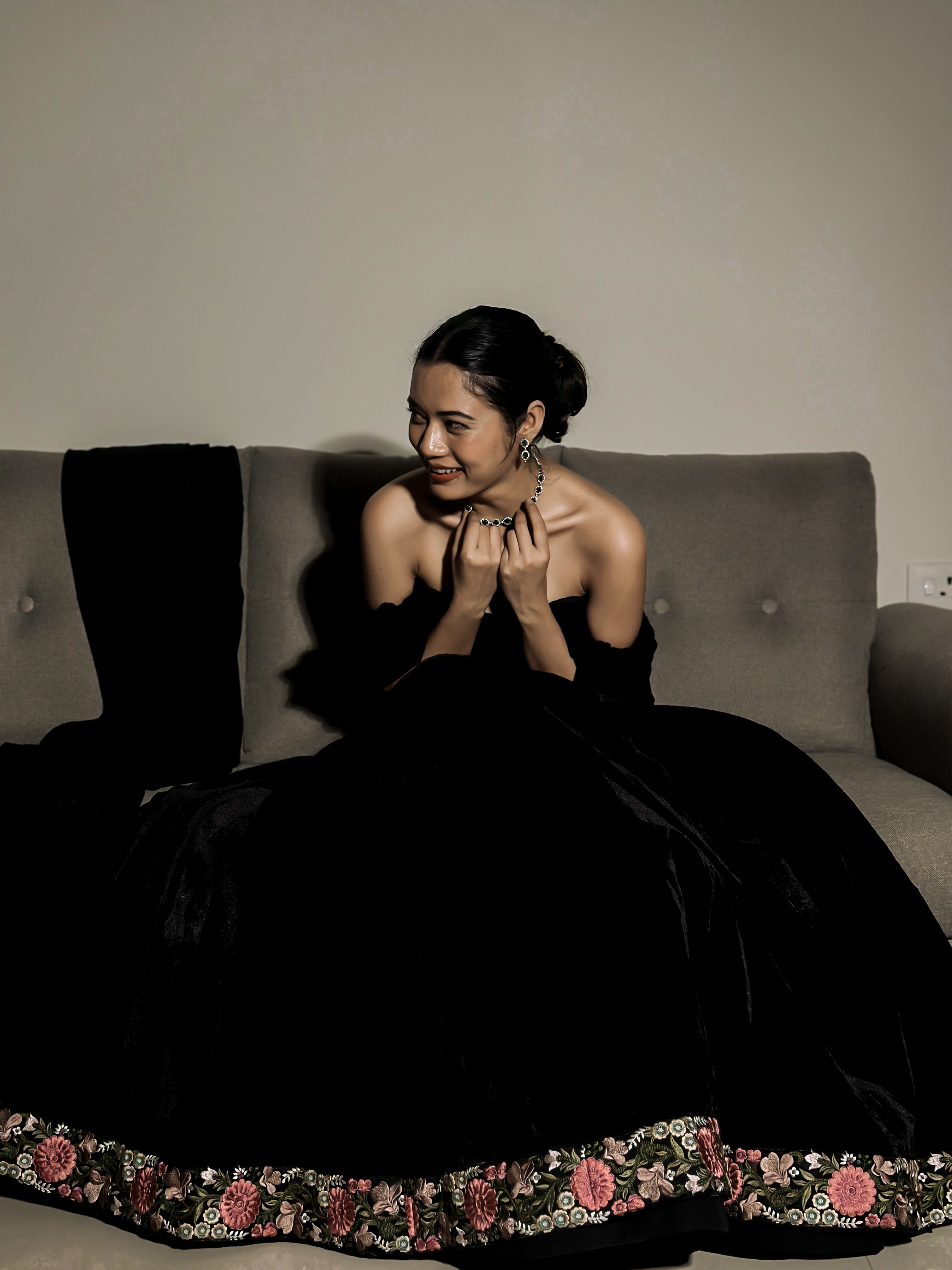 Celestial Charm Black Lehenga