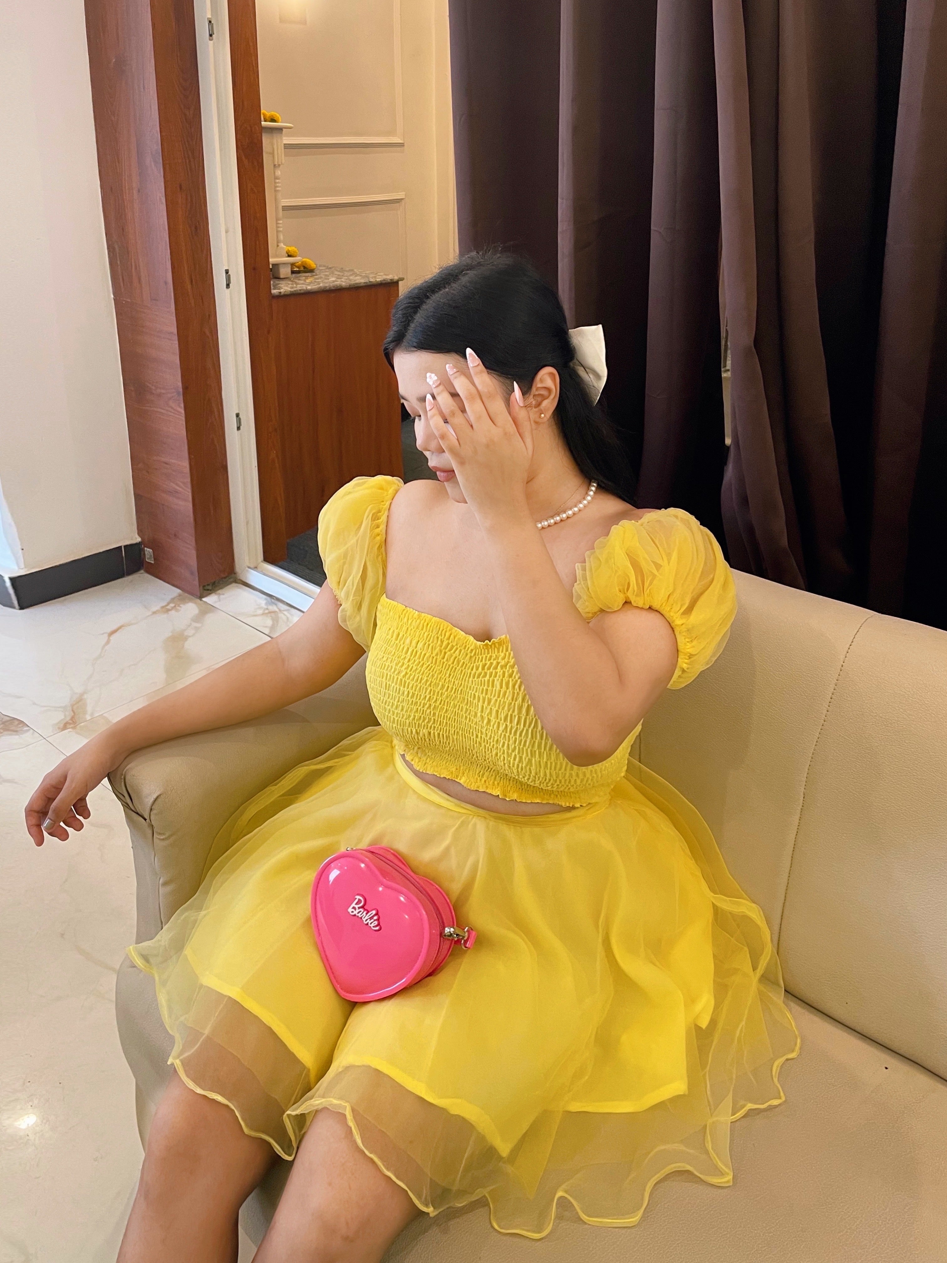 YELLOW MOANA SKIRT TOP SET