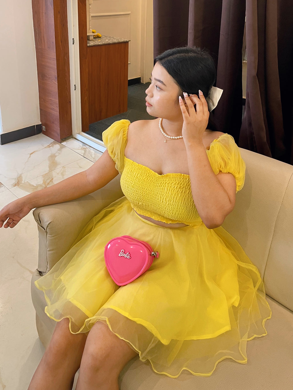 YELLOW MOANA SKIRT TOP SET