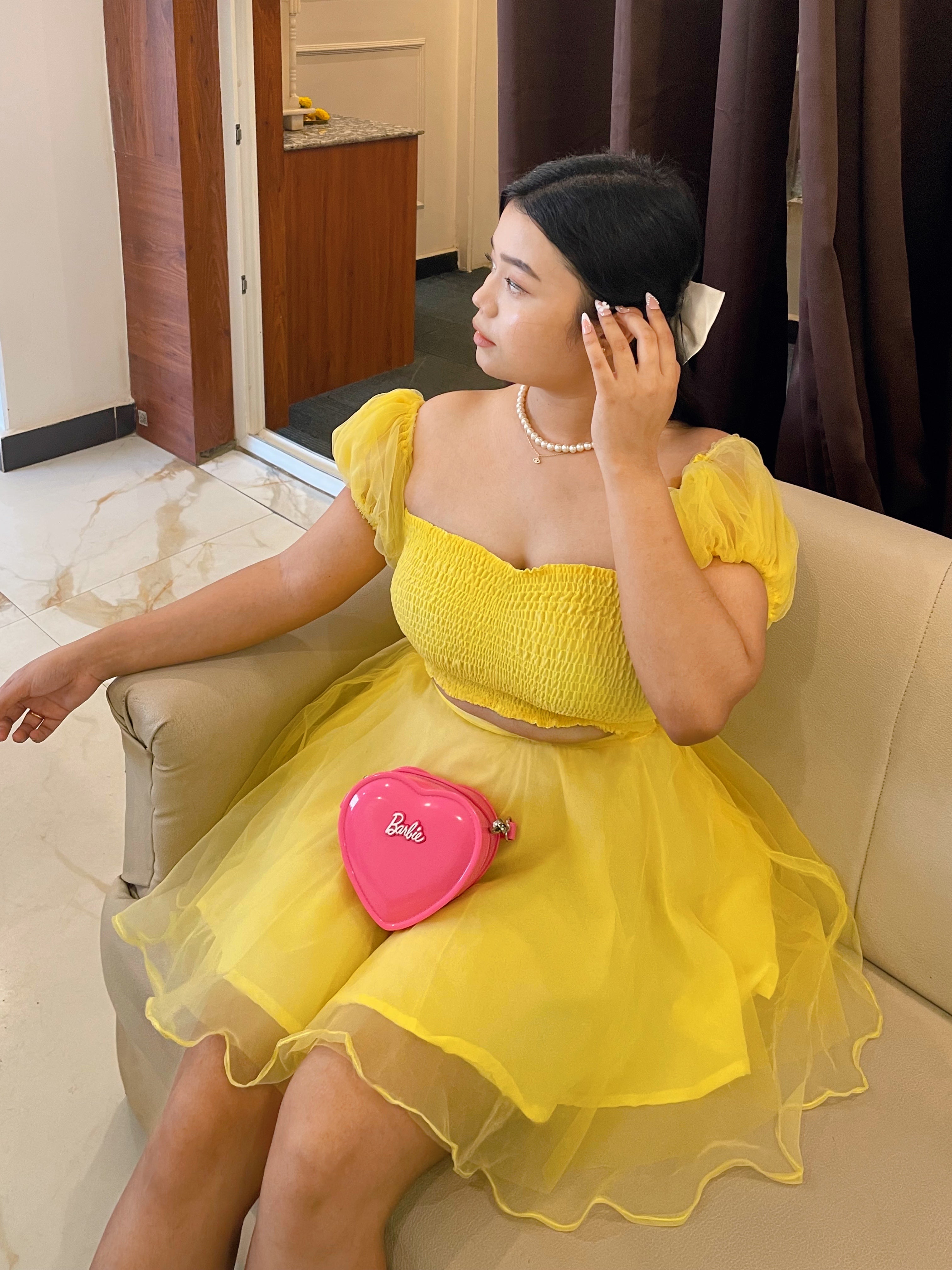 YELLOW MOANA SKIRT TOP SET