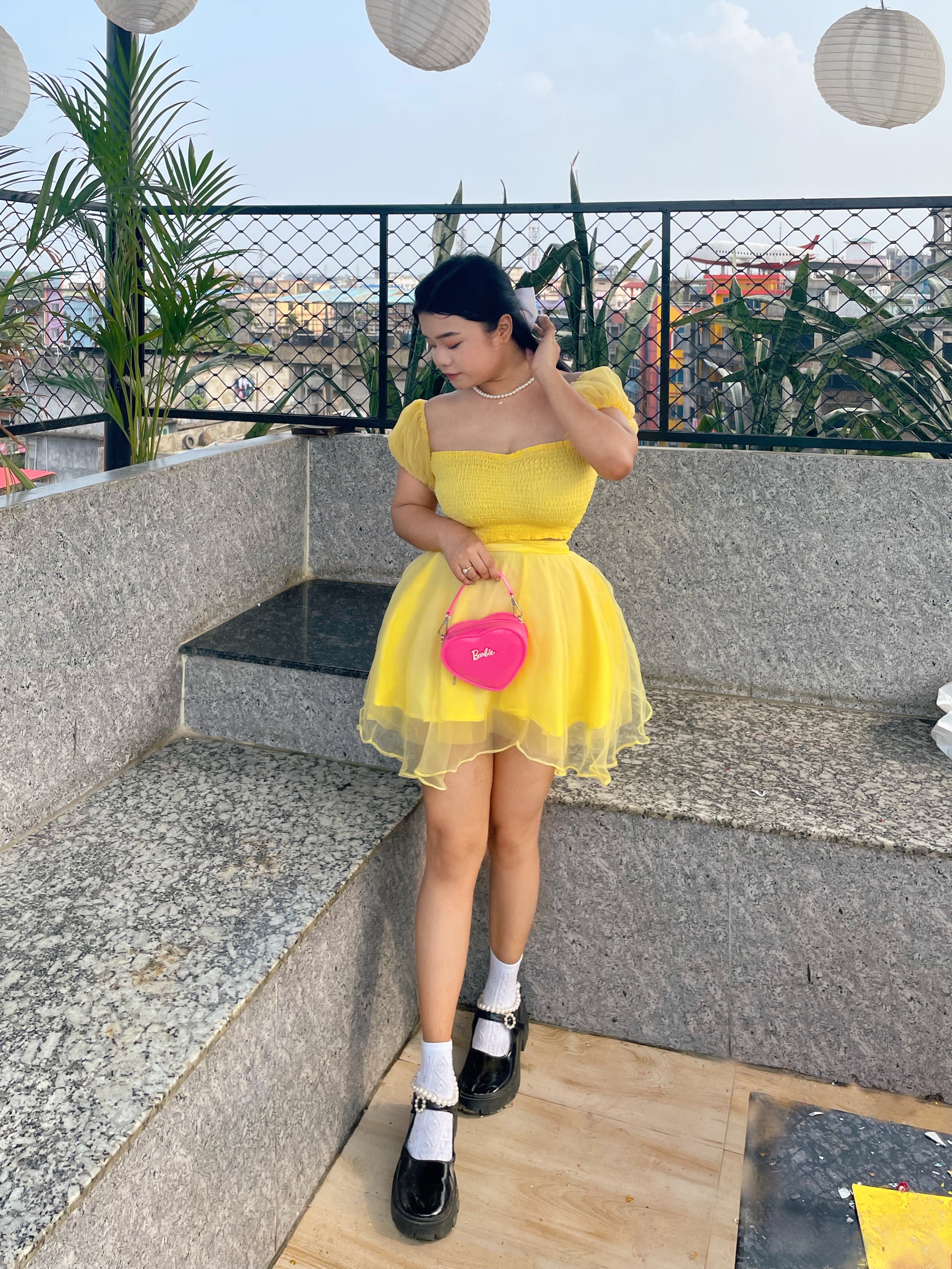 YELLOW MOANA SKIRT TOP SET