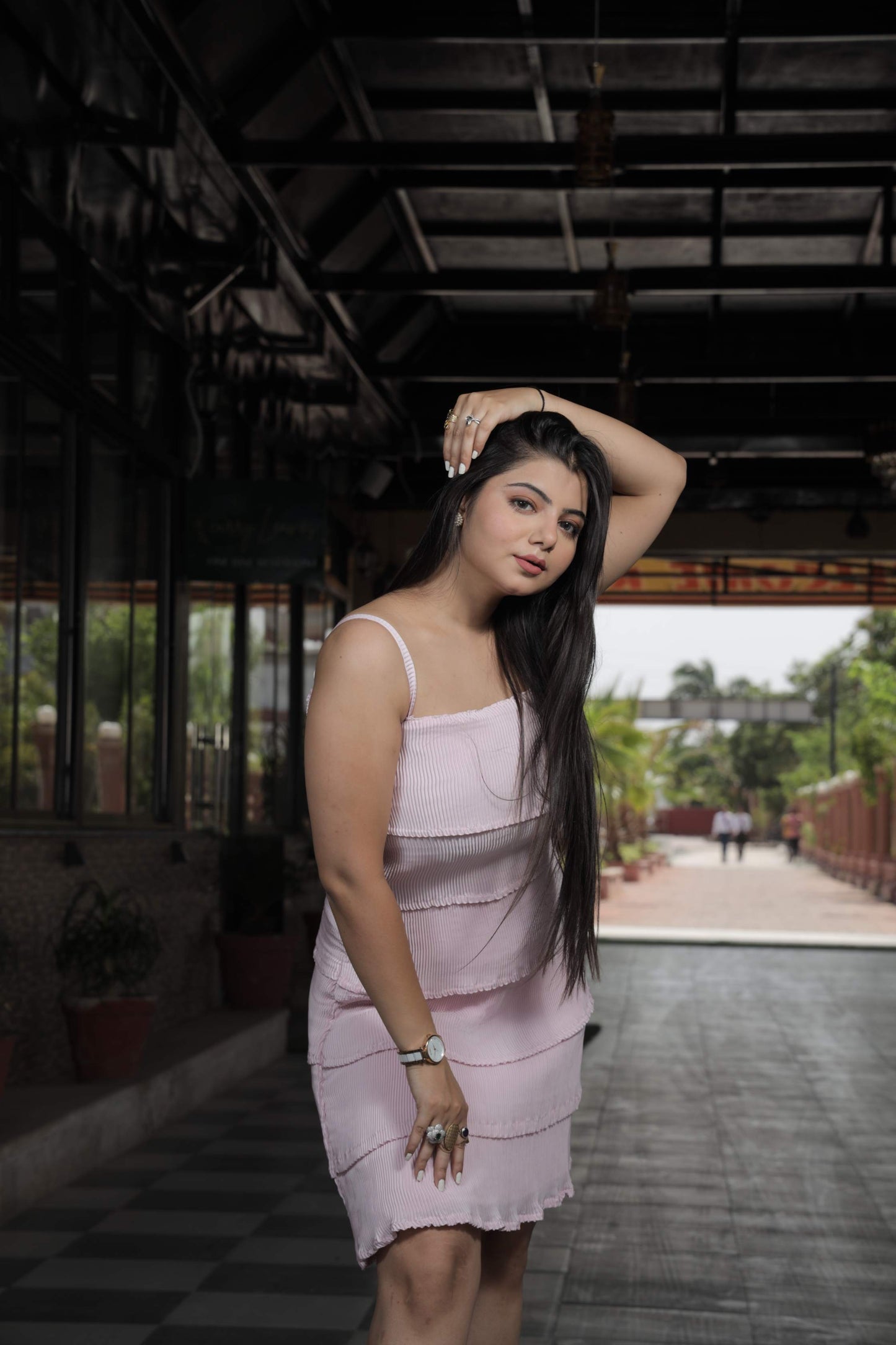 Soft Petals Light Pink Ruffle Dress