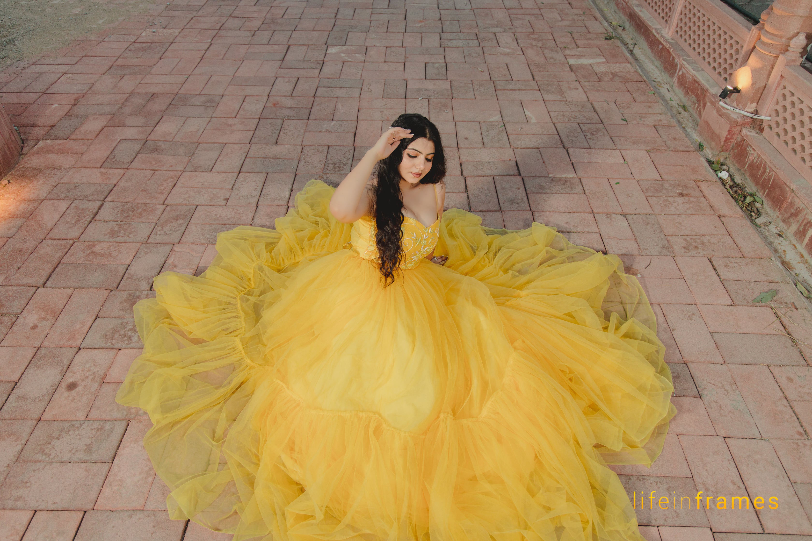 Dazzling Aurora Yellow Ball Gown