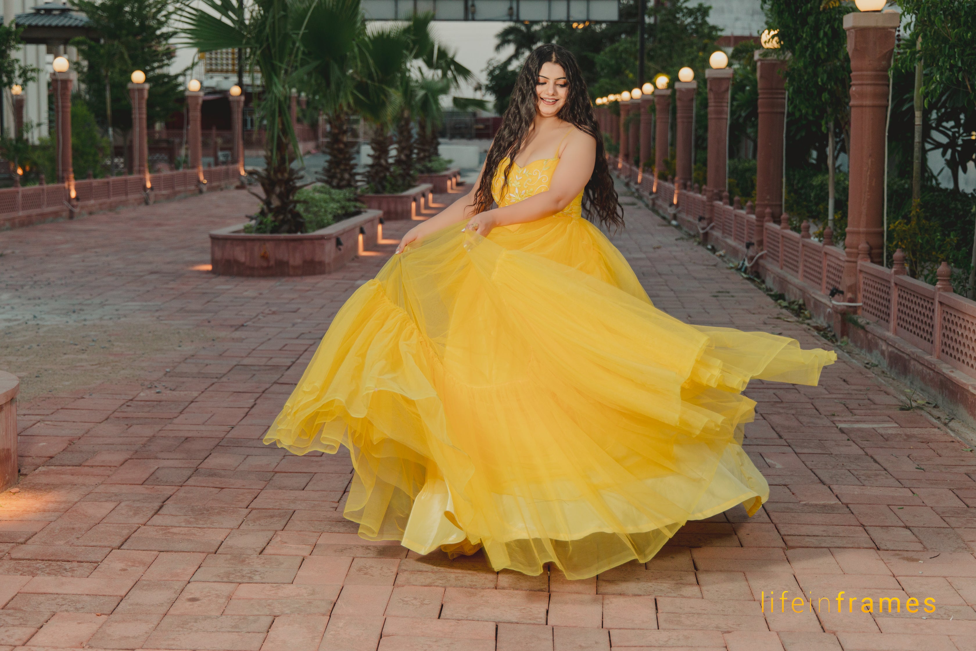Dazzling Aurora Yellow Ball Gown
