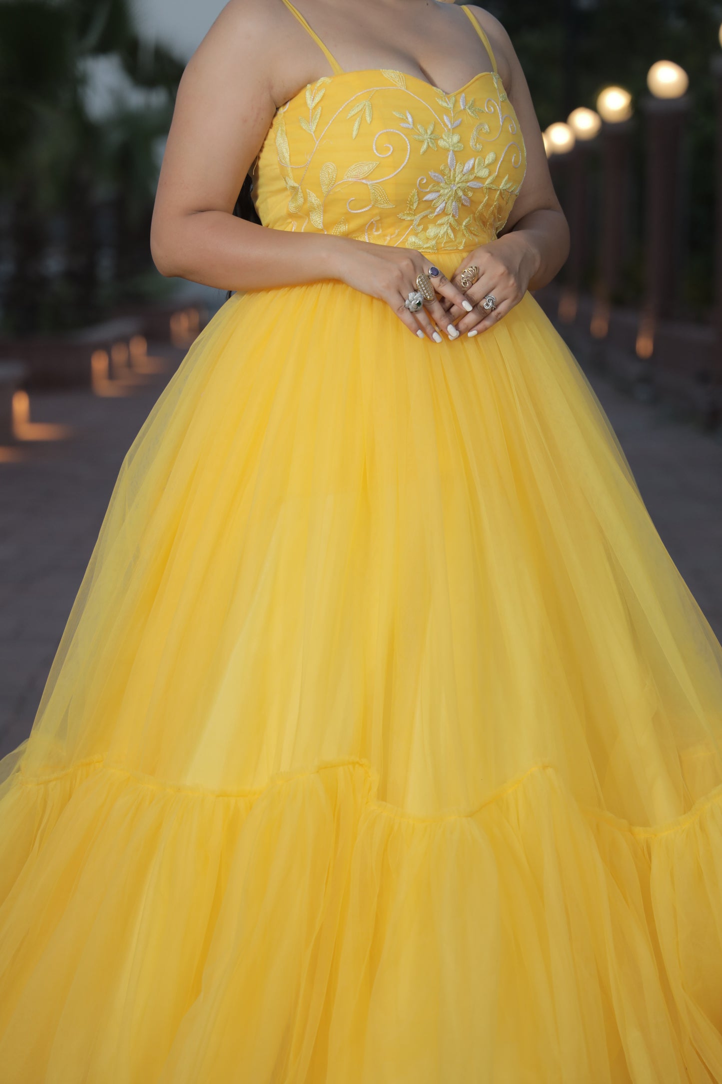 Dazzling Aurora Yellow Ball Gown