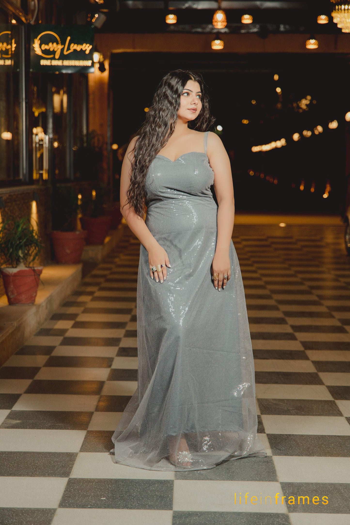 Moonlit Silver Dress