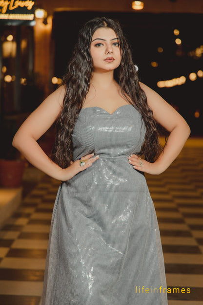 Moonlit Silver Dress