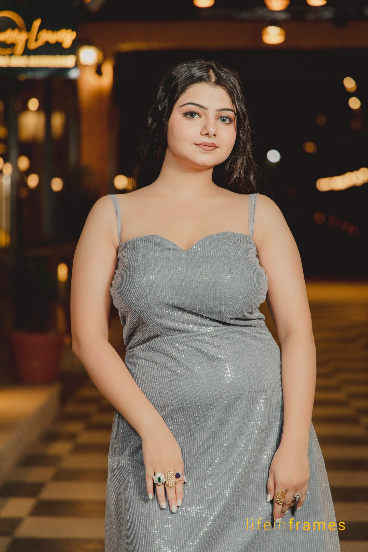 Moonlit Silver Dress