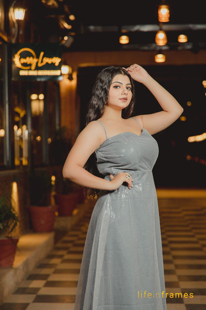 Moonlit Silver Dress