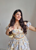 Yellow summer skirt top set