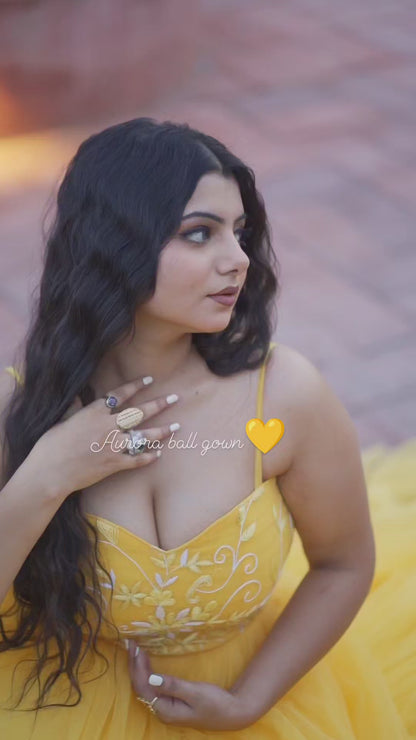 Dazzling Aurora Yellow Ball Gown