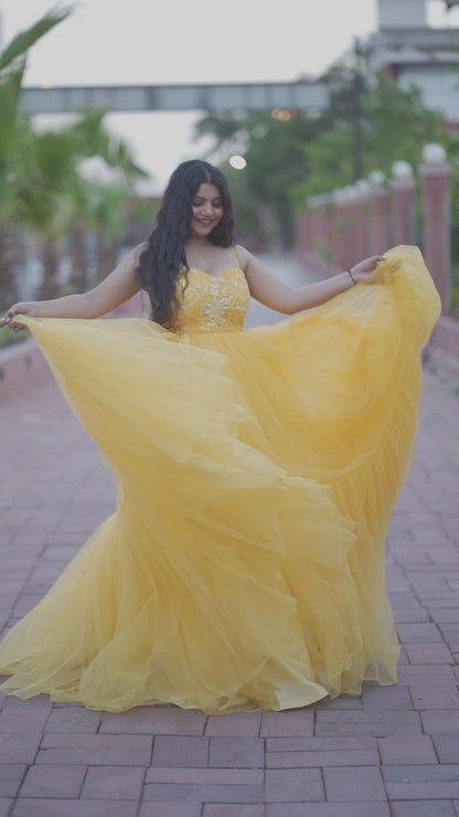 Dazzling Aurora Yellow Ball Gown