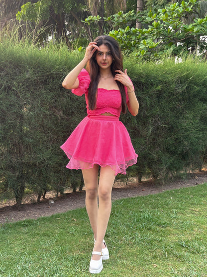PINK AURORA SKIRT TOP SET