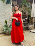 RED FLOWY DRESS
