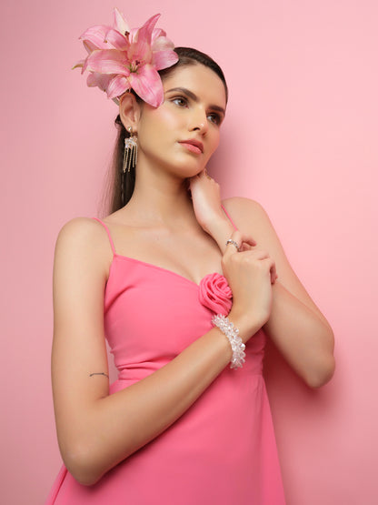 PINK FLOWY DRESS